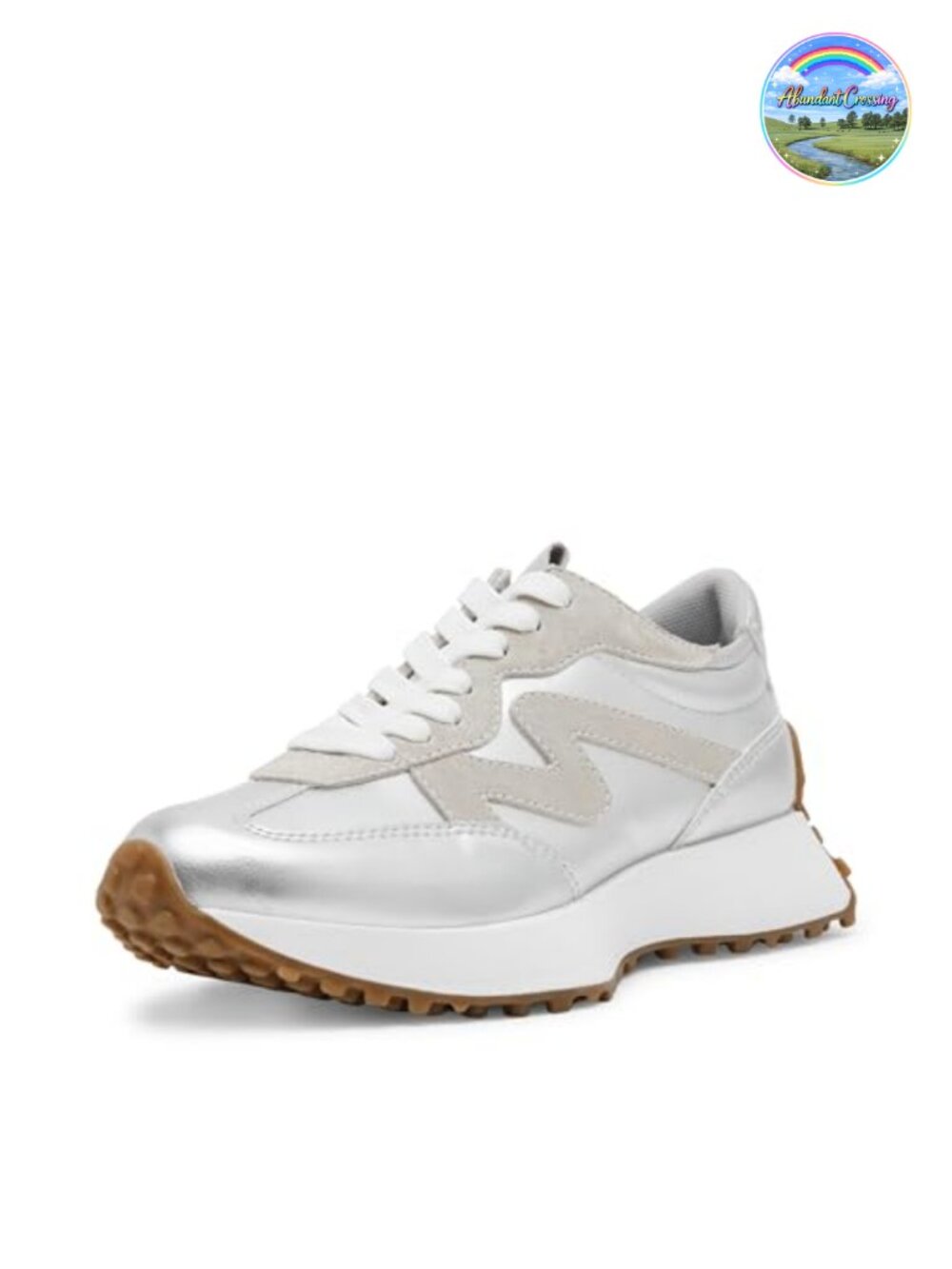 Suede Nylon Mesh Lace-Up Platform Sneakers